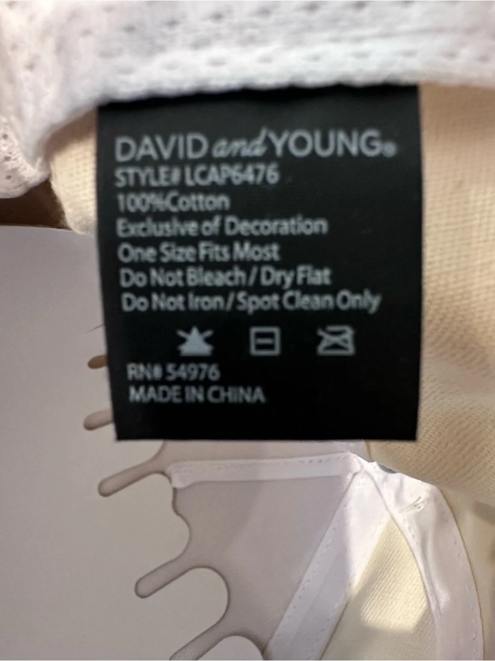 David and Young Cream Baseball Cap with USA